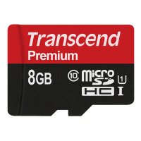 CARD microSD Card 8GB Transcend SDHC UHS1 (ohne Adapter)