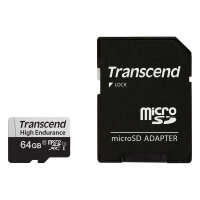 CARD microSD Card 64GB Transcend SDXC USD350V w/Adapter