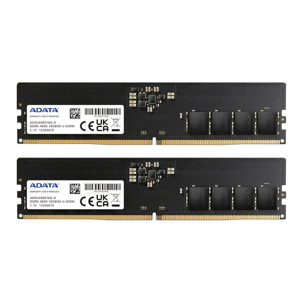 32GB ADATA DIMM 4800 (2x 16 GB) Dual-Kit (schwarz, AD5U480016G-DT, Premier)