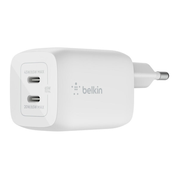 Belkin 65W Dual USB-C GaN Ladegerät mit Power Deliver und PPS