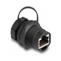 DeLock RJ45 Cat.6A Kupplung mit Verschlusskappe IP67 staub- und wasserdicht