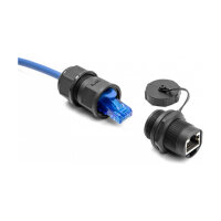 DeLock RJ45 Cat.6A Kupplung mit Verschlusskappe IP67 staub- und wasserdicht