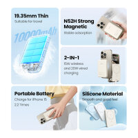 UGREEN 10000mAh Mini Powerbank Wireless 20W with MagSafe white