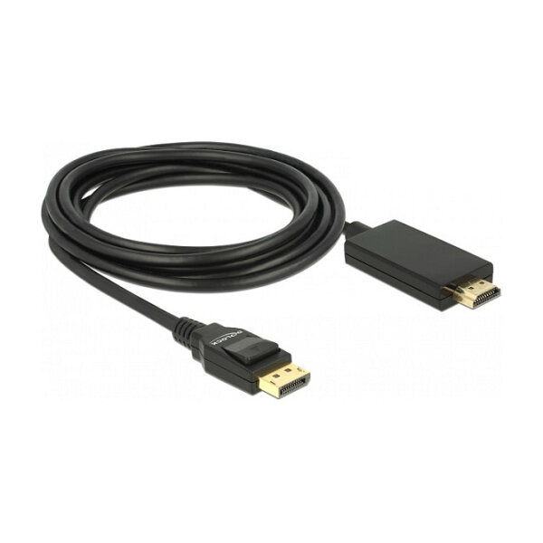 DELOCK Kabel Displayport 1.2 Stecker > High Speed HDMI-A Stecker Passiv 4K 3 m schwarz