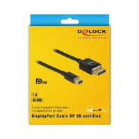 DELOCK Mini DisplayPort zu DisplayPort Kabel 8K 60Hz 1m DP 8K zertifiziert