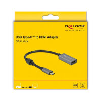 DELOCK Aktiver USB Type-C zu HDMI Adapter DP Alt Mode 4K...