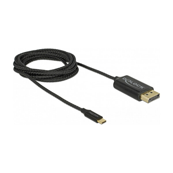 DELOCK USB Kabel Type-C zu DisplayPort DP Alt Mode 4K 60Hz 2m koaxial