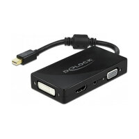 DELOCK Mini DisplayPort 1.2 Adapter zu VGA / HDMI / DVI / Audio Buchse 4K Passiv schwarz