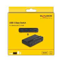 DELOCK USB 5 Gbps Switch 4 x Gert und 2 x Host