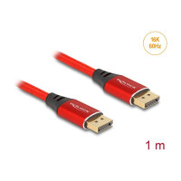 DELOCK DisplayPort Kabel 16K 60 Hz 1m rot Metall
