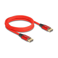 DELOCK DisplayPort Kabel 16K 60 Hz 2m rot Metall