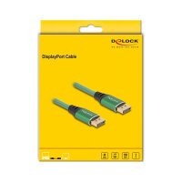 DELOCK DisplayPort Kabel 16K 60 Hz 2m grun Metall