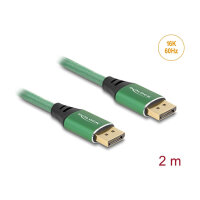 DELOCK DisplayPort Kabel 16K 60 Hz 2m grun Metall