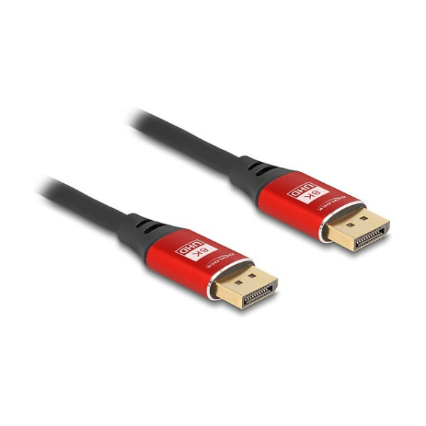 DELOCK DisplayPort Kabel 8K 60 Hz 2m rot Metall