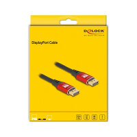DELOCK DisplayPort Kabel 8K 60 Hz 2m rot Metall