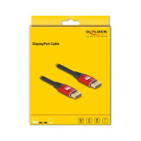 DELOCK DisplayPort Kabel 8K 60 Hz 5m rot Metall