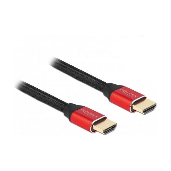DELOCK Ultra High Speed HDMI Kabel 48 Gbps 8K 60Hz rot 0.5m zertifiziert