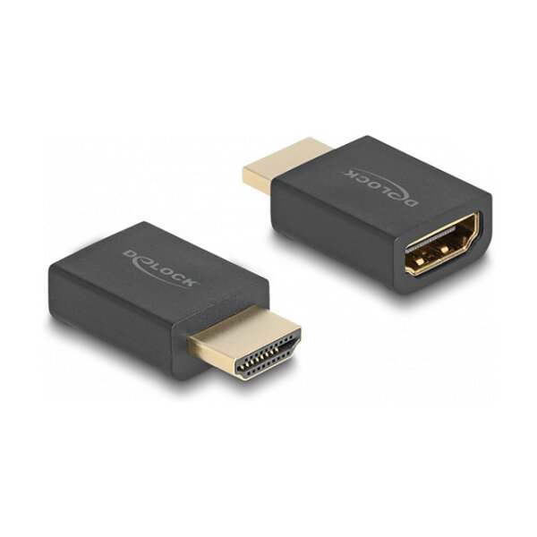 DELOCK High Speed HDMI with Ethernet Adapter Stecker zu Buchse 8K 60 Hz schwarz