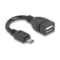 DELOCK USB 2.0 OTG Kabel Typ Micro-B Stecker zu Typ-A Buchse 11cm