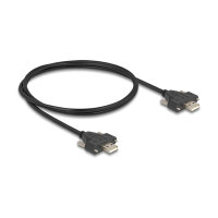 DELOCK USB 2.0 Kabel Typ-A Stecker zu Stecker mit Schraubenabstand 30mm 1m schwarz