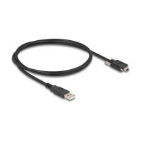 DELOCK USB 2.0 Kabel Typ-A Stecker zu Typ Mini-B Stecker mit Schraubenabstand 13mm 1m schwarz