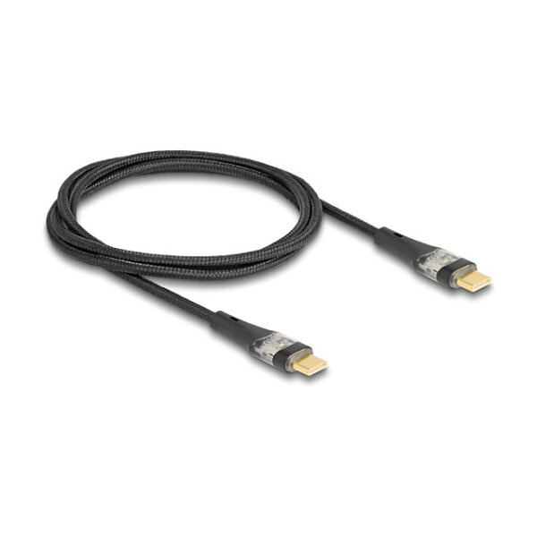 DELOCK USB 2.0 Typ-C St. zu St. transparent PD 3.0 100 W 1 m