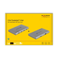 DELOCK Thunderbolt 4 Hub 3 Port mit zustzlichem SuperSpeed USB 10Gbps Typ-A Port - 8K