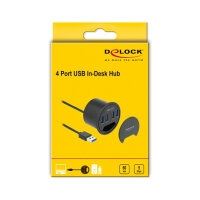 DELOCK 4 Port Tisch-Hub mit 4x SuperSpeed USB Typ-A Port