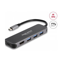 DELOCK 3 Port USB Hub und 4K HDMI Ausgang mit USB Type-C...