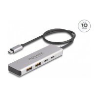 DELOCK USB 10 Gbps USB Type-C Hub mit 2 x USB Typ-A und 2 x USB Type-C mit 35cm Anschlusskabel