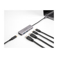 DELOCK USB 5 Gbps 2 Port USB Type-C und 2 Port Typ-A Hub mit USB Type-C Anschluss