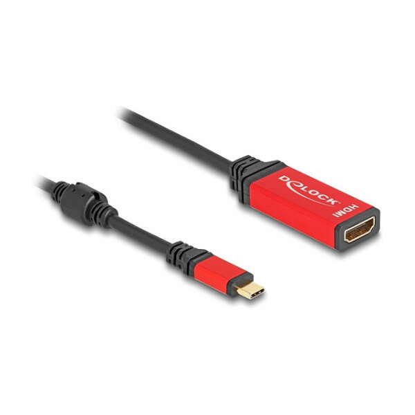 DELOCK USB Type-C zu HDMI Adapter DP Alt Mode 8K 60 Hz mit HDR Funktion rot