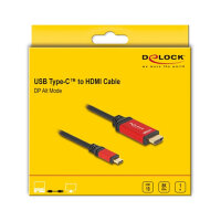 DELOCK ?USB Type-C zu HDMI Kabel DP Alt Mode 8K 60 Hz mit HDR Funktion 1m rot