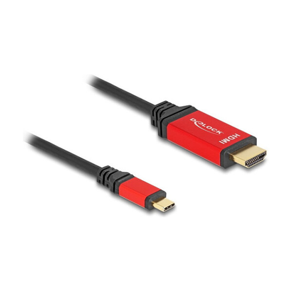 DELOCK ?USB Type-C zu HDMI Kabel DP Alt Mode 8K 60 Hz mit HDR Funktion 3m rot