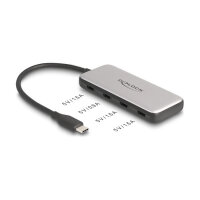 DELOCK USB 10 Gbps USB Type-C Hub mit 4 x USB Type-C Buchse und PD 85 Watt