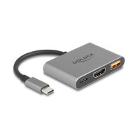 DELOCK USB Type-C Adapter zu HDMI 4K 30 Hz mit USB Typ-A und USB Type-C PD 2.0 90 W
