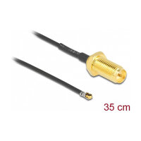 DELOCK Antennenkabel RP-SMA Buchse zum Einbau zu MHF 4L...