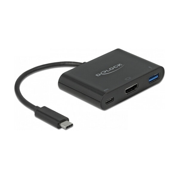 DELOCK USB Type-C Adapter zu HDMI 4K 30 Hz mit USB Typ-A und USB Type-C PD