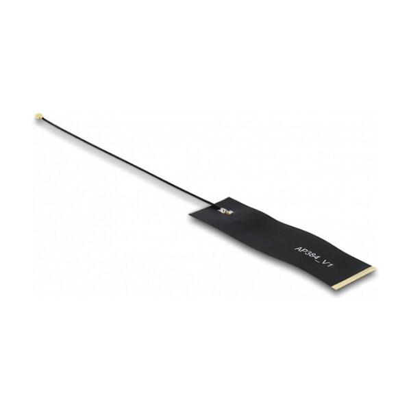 DELOCK LoRa Antenne 863 - 928mHz 4mHF Stecker 1.68 dBi 15cm 1.13 FPC schwarz Klebemontage