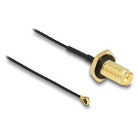 DELOCK Antennenkabel RP-SMA Buchse zum Einbau zu MHF I...