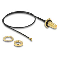 DELOCK Antennenkabel RP-SMA Buchse zum Einbau zu MHF I...