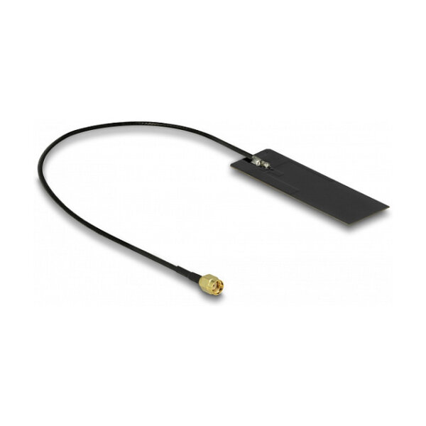 DELOCK WLAN WiFi 6 802.11 ac/ax/a/h/b/g/n Antenne RP-SMA Stecker 2 - 4 dBi 15cm PCB intern Klebemontage