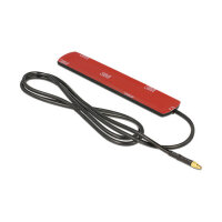 DELOCK LTE Antenne MMCX Stecker 3 dBi omnidirektional starr schwarz Klebemontage