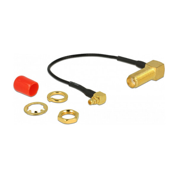 DELOCK Antennenkabel SMA 90 Buchse zum Einbau > MMCX 90 Stecker 10cm 1.37 Gewindelnge 13mm