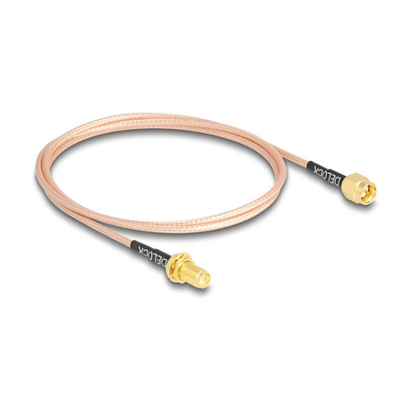 DELOCK Antennenkabel SMA Stecker zu SMA Buchse zum Einbau RG-316 75cm