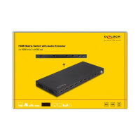 DELOCK HDMI Matrix Switch 4 x HDMI in zu 2 x HDMI out 4K 60 Hz mit Audio Extraktor