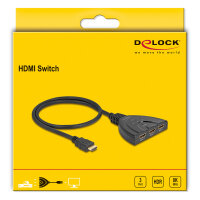 DELOCK HDMI Switch 3 x HDMI in zu 1 x HDMI out 8K 60 Hz...
