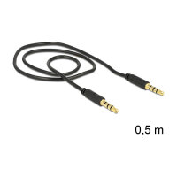 Delock Audio-Klinkenkabel 0,5m, schwarz