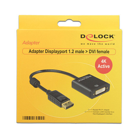 DeLock DisplayPort 1.2 > DVI 24+5 (ST-BU) Adapter 4K Schwarz