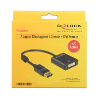 DeLock DisplayPort 1.2 > DVI 24+5 (ST-BU) Adapter 4K Schwarz